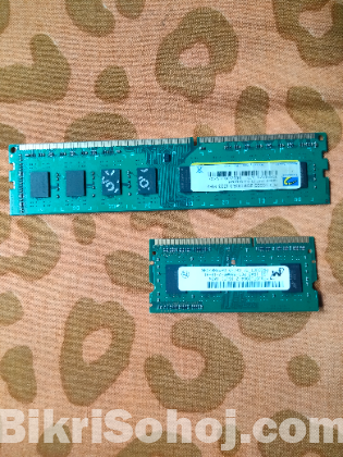 2Gb desktop & 1 gb laptop Ram